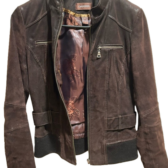 Danier brown leather jacket CDN 2XS US size 6-8 - Picture 2 of 10